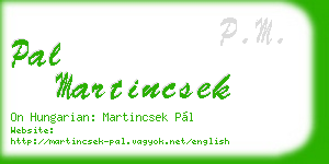 pal martincsek business card